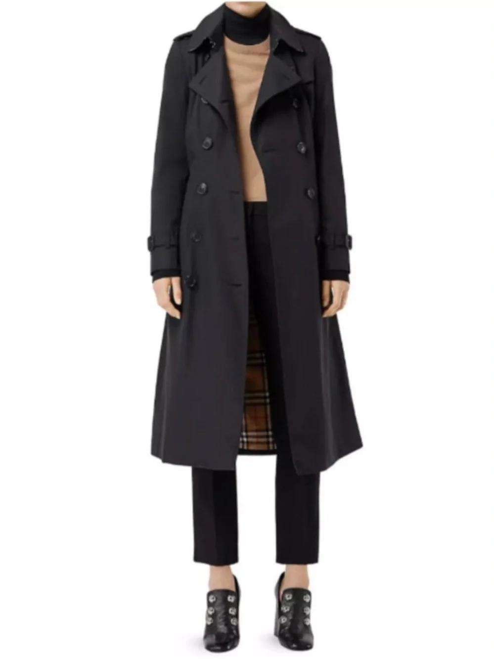 NWT Burberry Navy Kensington Long Trench Coat - Picture 2 of 11